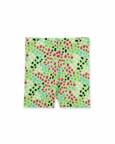 Green knit cycling leggings for girls Tropadelic collection