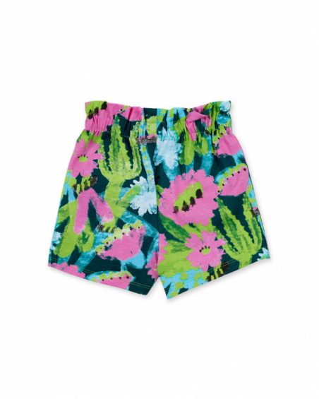 Green knitted shorts for girl Tropadelic collection