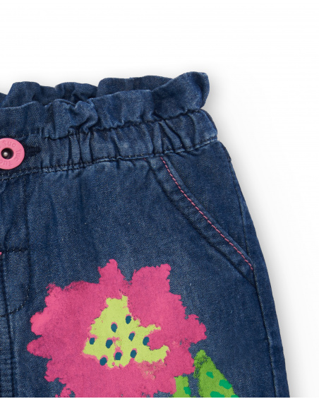 Blue denim shorts for girls Tropadelic collection