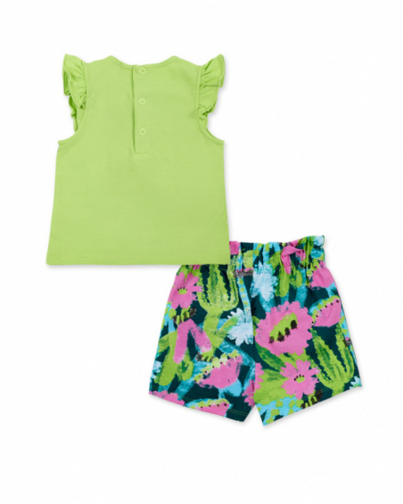 Green knit set for girl Tropadelic collection