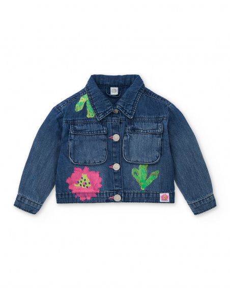 Blue denim jacket for girls Tropadelic collection