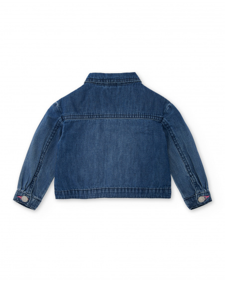 Blue denim jacket for girls Tropadelic collection