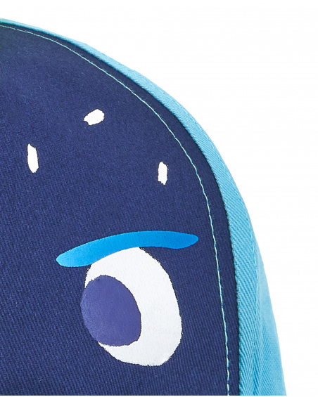 Blue twill cap for boy Ocean Wonders collection