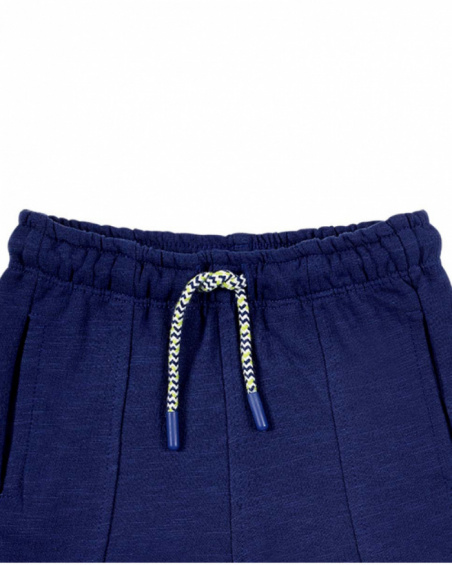 Navy plush Bermuda shorts for boys Ocean Wonders collection