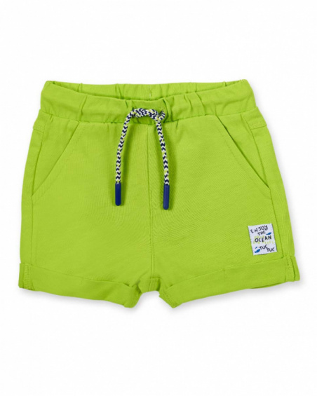 Green knitted Bermuda shorts for boys Ocean Wonders collection