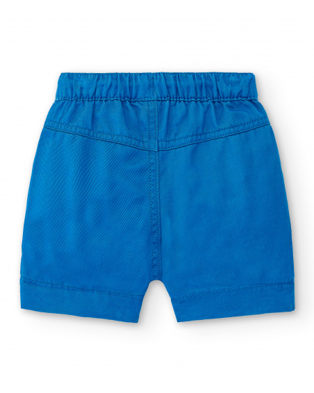 Blue twill Bermuda shorts for boys Ocean Wonders collection