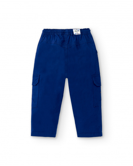 Navy poplin pants for boys Ocean Wonders collection