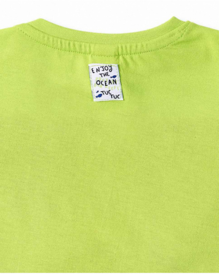 Green knit t-shirt for boy Ocean Wonders collection