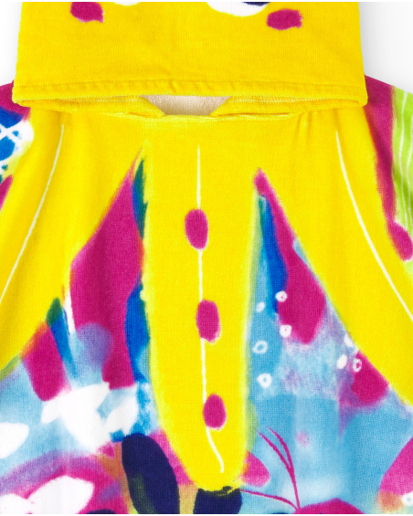 Yellow poncho towel for girl Ocean Wonders collection