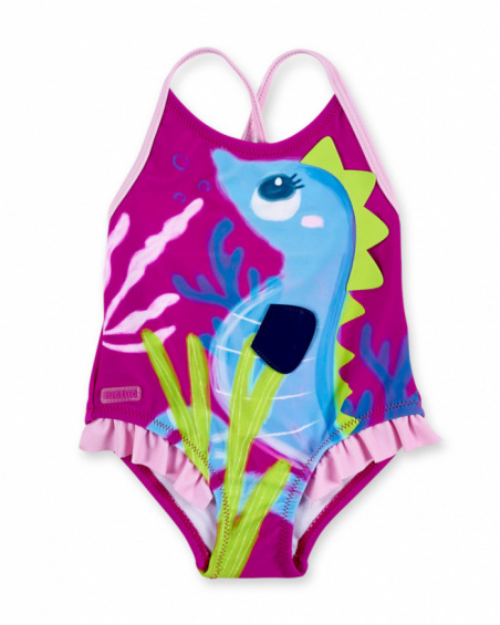 Girl's lilac swimsuit Ocean Wonders collection