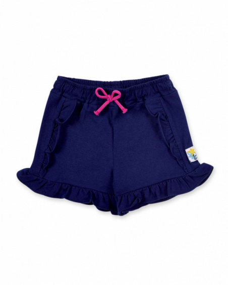 Navy knit shorts for girl Ocean Wonders collection