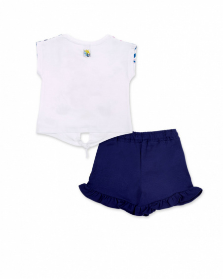 Navy white knit set for girl Ocean Wonders collection