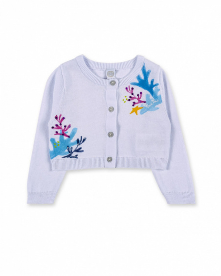 White tricot jacket for girls. Ocean Wonders collection