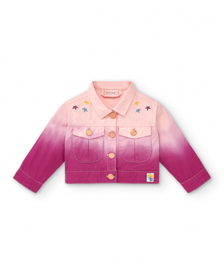Pink denim jacket for girls Ocean Wonders collection