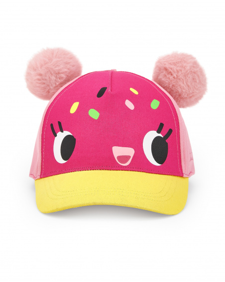 Pink twill cap for girls Creamy Ice collection
