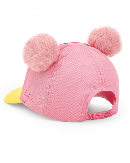 Pink twill cap for girls Creamy Ice collection