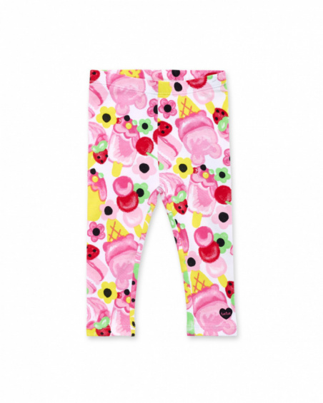 Pink knit leggings for girls Creamy Ice collection