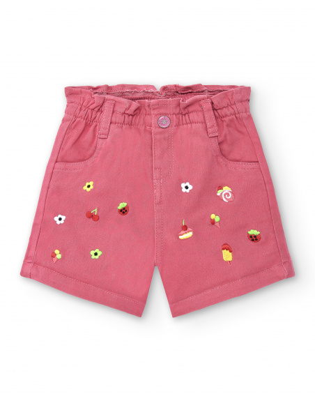 Pink denim shorts for girls Creamy Ice collection