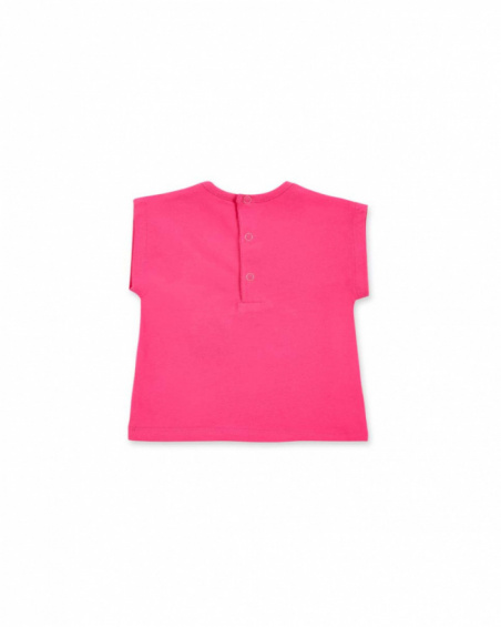 Fuchsia knit t-shirt for girl Creamy Ice collection