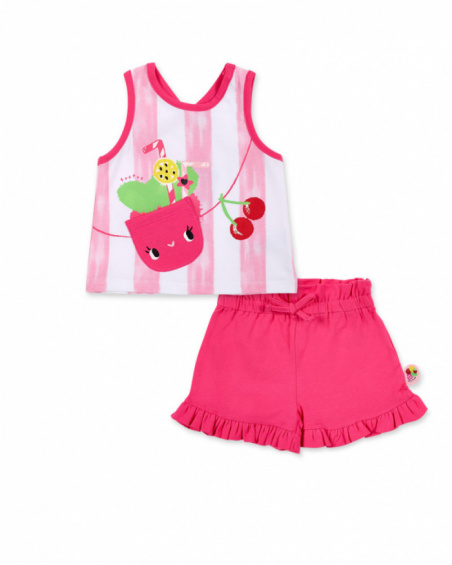 Fuchsia knit set for girl Creamy Ice collection