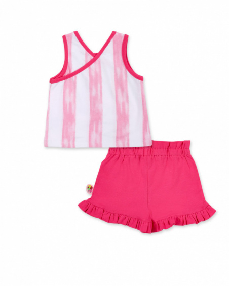 Fuchsia knit set for girl Creamy Ice collection