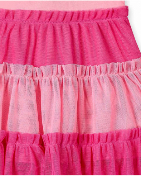 Vestido punto tul rosa niña Creamy Ice