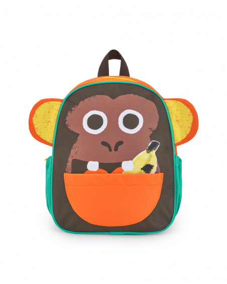Brown backpack for boy Banana Records collection
