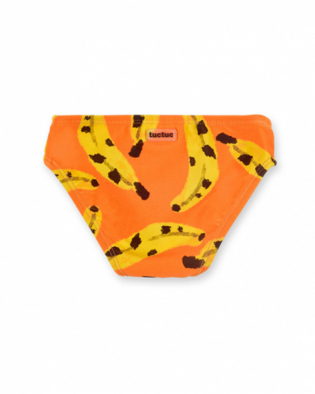 Orange swim briefs for boys Banana Records collection