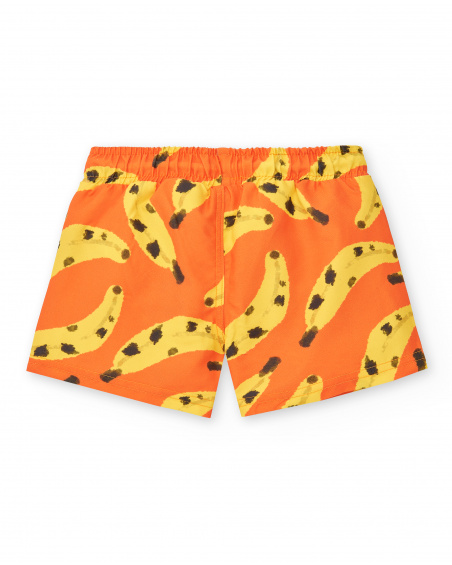 Orange Bermuda shorts for boys Banana Records collection
