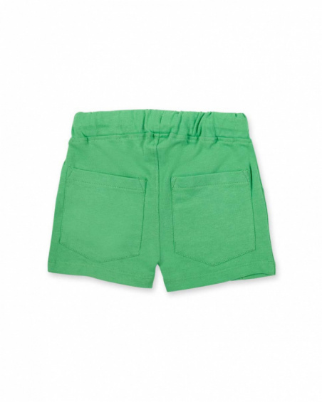 Green knitted Bermuda shorts for boys Banana Records collection