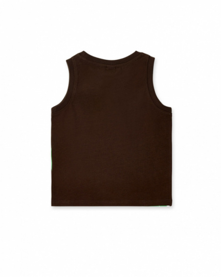 Brown knit t-shirt for boy Banana Records collection