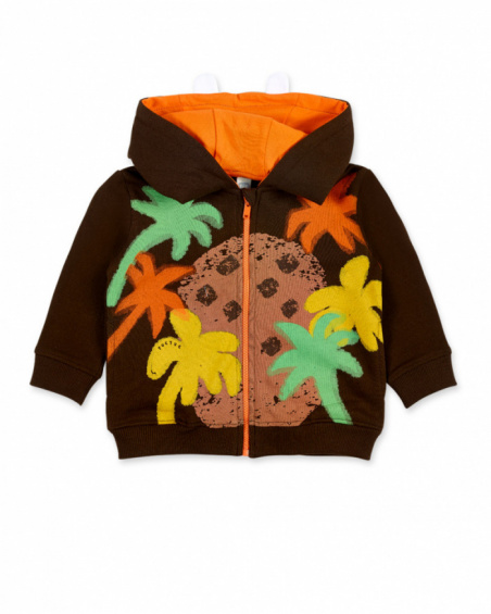 Brown plush jacket for boy Banana Records collection