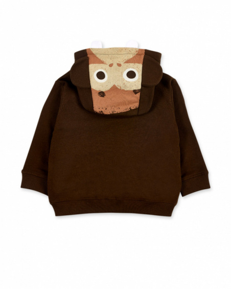 Brown plush jacket for boy Banana Records collection