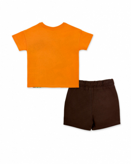 Orange knit set for boy Banana Records collection