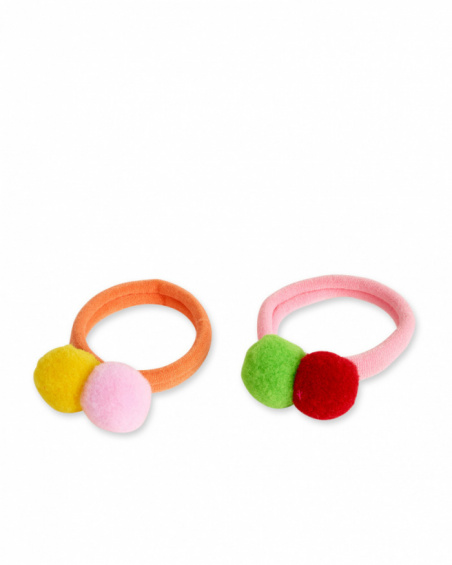 Pink orange scrunchies for girls Banana Records collection