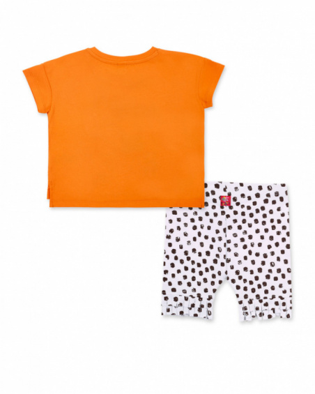 Orange knit set for girl Banana Records collection