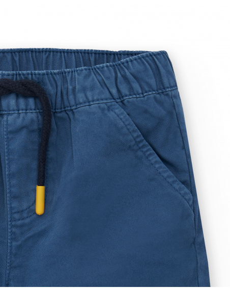 Blue twill Bermuda shorts for boy Sons Of Fun collection