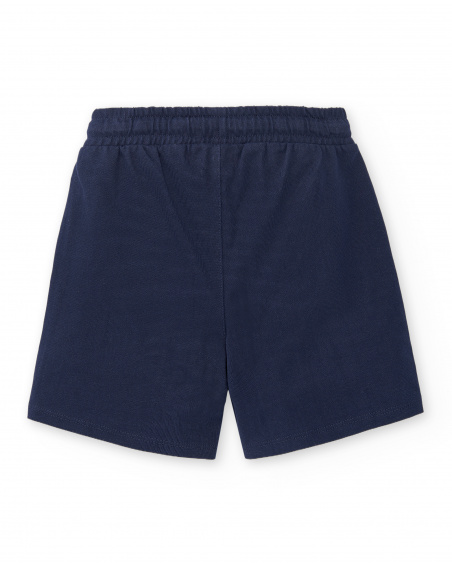Navy knit bermuda for boy Sons Of Fun collection