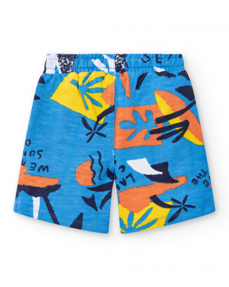 Blue plush Bermuda shorts for boy Sons Of Fun collection