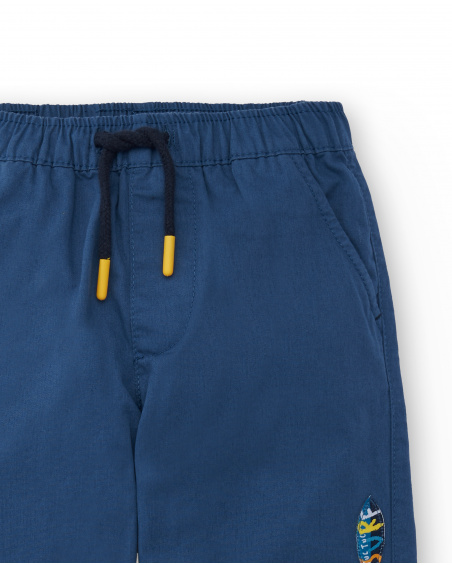 Blue twill pants for boy Sons Of Fun collection