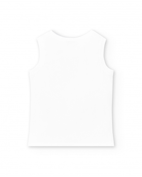 White knit tank top for boy Sons Of Fun collection