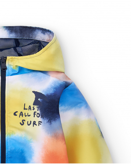 White tie dye windbreaker for boy Sons Of Fun collection