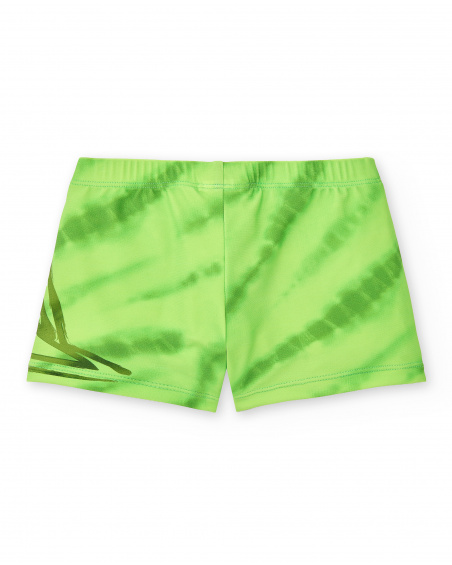 Green boxer swimsuit for boy Savage Spirit collection