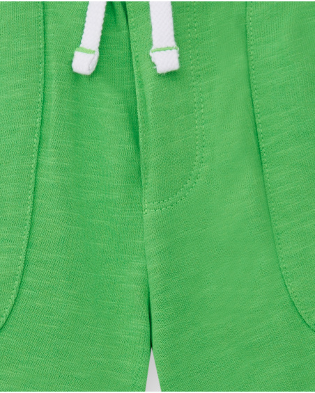 Green knit shorts for boy Savage Spirit collection