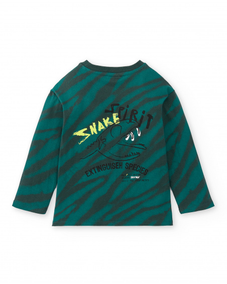 Green striped knit t-shirt for boy for boy Savage Spirit