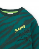 Camiseta punto verde rayas niño Savage Spirit