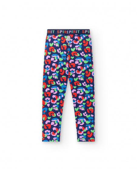 Navy knit leggings for girl Rockin The Jungle collection