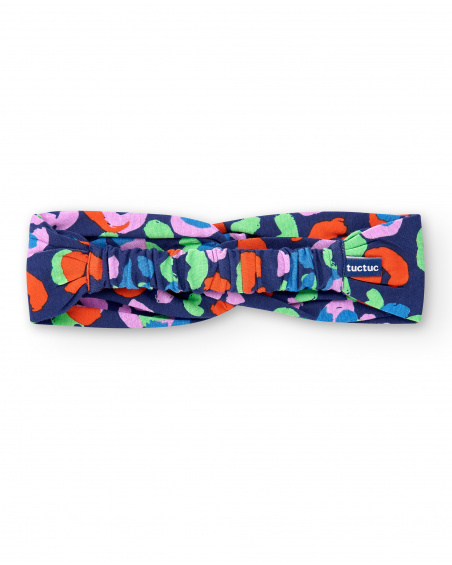 Navy knit headband for girl Rockin The Jungle collection