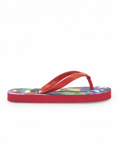 Red flip flops for girl Rockin The Jungle collection