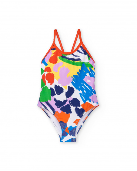 White swimsuit for girl Rockin The Jungle collection
